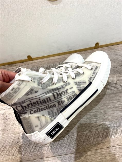 b23 dior and daniel arsham high-top sneaker in newspaper print|B23 High.